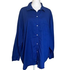 Old Navy Boyfriend Shirt Women’s Size XL Blue Button-Down Cotton